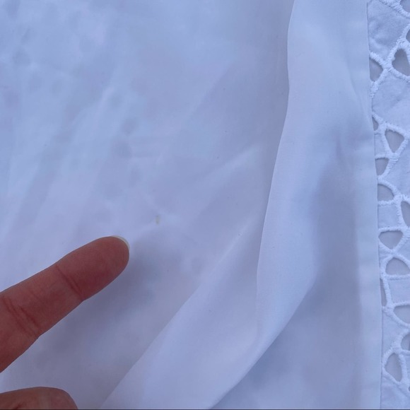 Athleta white eyelet layered knit tank large - Picture 7 of 8